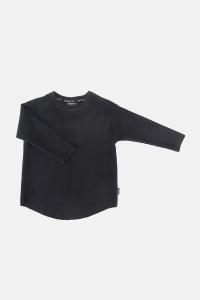 Bluzka BLACK RIBBED LONGSLEEVE