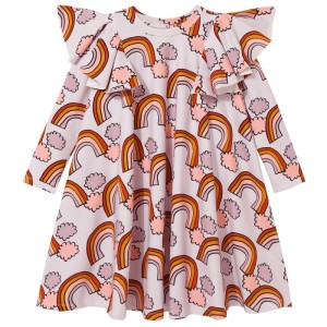 Sukienka Pompom Dress LILAC RAINBOW