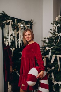 Sukienka damska VELVET LEA dress RED czerwona
