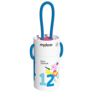 Wiaderko szybkoschnących, miękkich, zmywalnych kredek (12 kolorów) 3 lata+ mideer MD4253