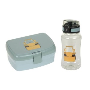 Zestaw na lunch Lunchbox + Tritanowa butelka - bidon 460 ml Tiny Drivers Spychacz Lassig 12100573830