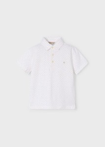 Polo z geometrycznym nadrukiem dla chłopca Piasek Mayoral 25-03101-039
