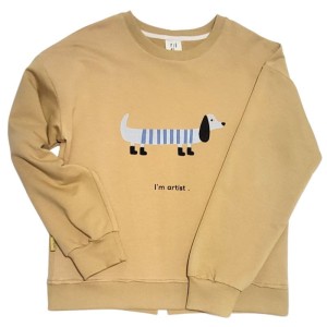 Bluza 063-25 SWEATSHIRT WH DOG - OCHRE