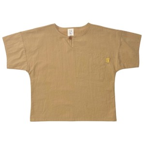 Koszulka 065-25 T-SHIRT WH BUTTON - OCHRE ( 100% COTTON )