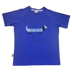 Koszulka 075-25 T-SHIRT WH DOG / CORNFLOWER