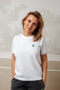 T-Shirt damski BIAŁY z zielonym logo