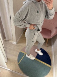 Bluza damska HOODIE szary melanż