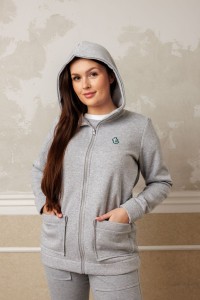 Bluza damska ZIP szary melanż