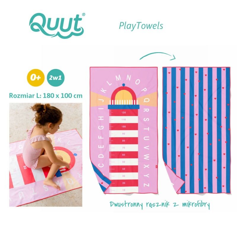 quut-174820-5425031174820-QUUT-Dwustronny-ręcznik-plażowy-PlayTowels-L-180-100-cm-Lighthouse-Cherry- (2)-polkabubu.jpg