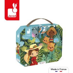 Puzzle w walizce Obraz inspirowany twórczością Rousseau 100 el. 6 lat+ Janod J02550