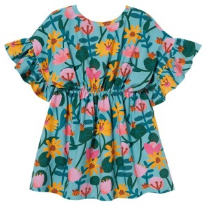 Sukienka Romantic Dress GREEN FLOWERS