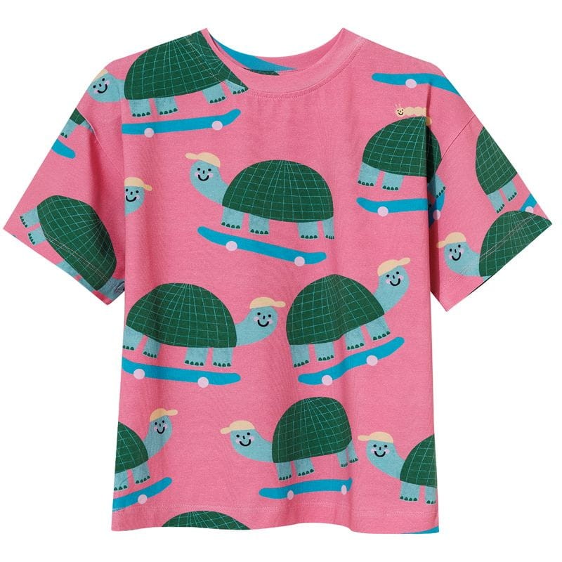 T-shirt KUKUKID PINK TURTLES – widok z przodu