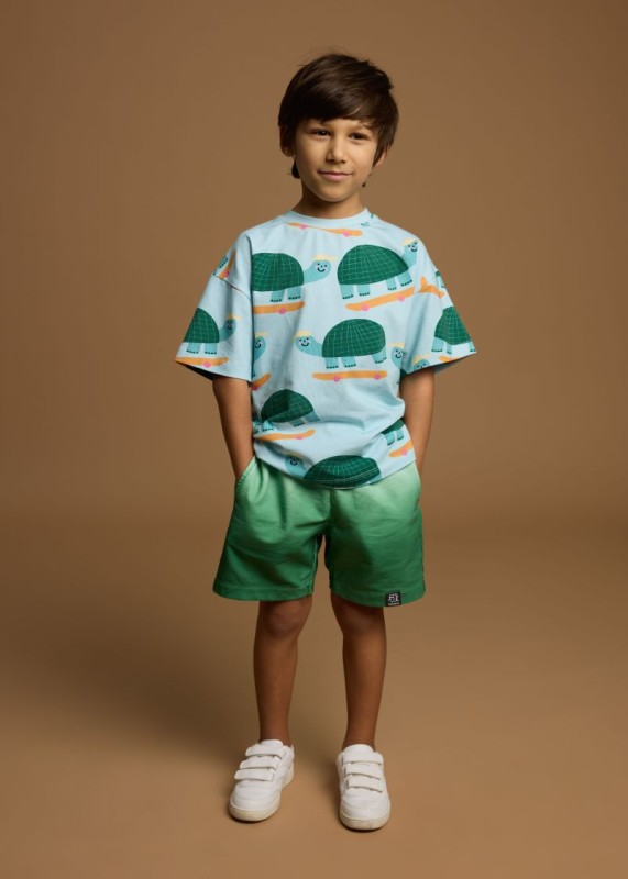 Koszulka unisex KUKUKID z nadrukiem żółwi BLUE TURTLES