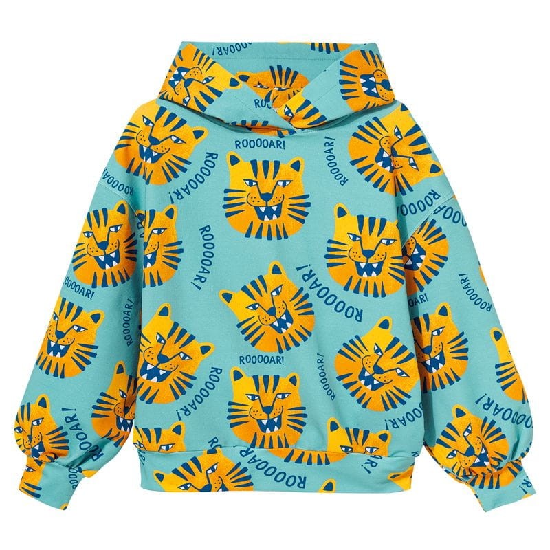 Oversized Hoodie KUKUKID BLUE TIGERS – widok z przodu