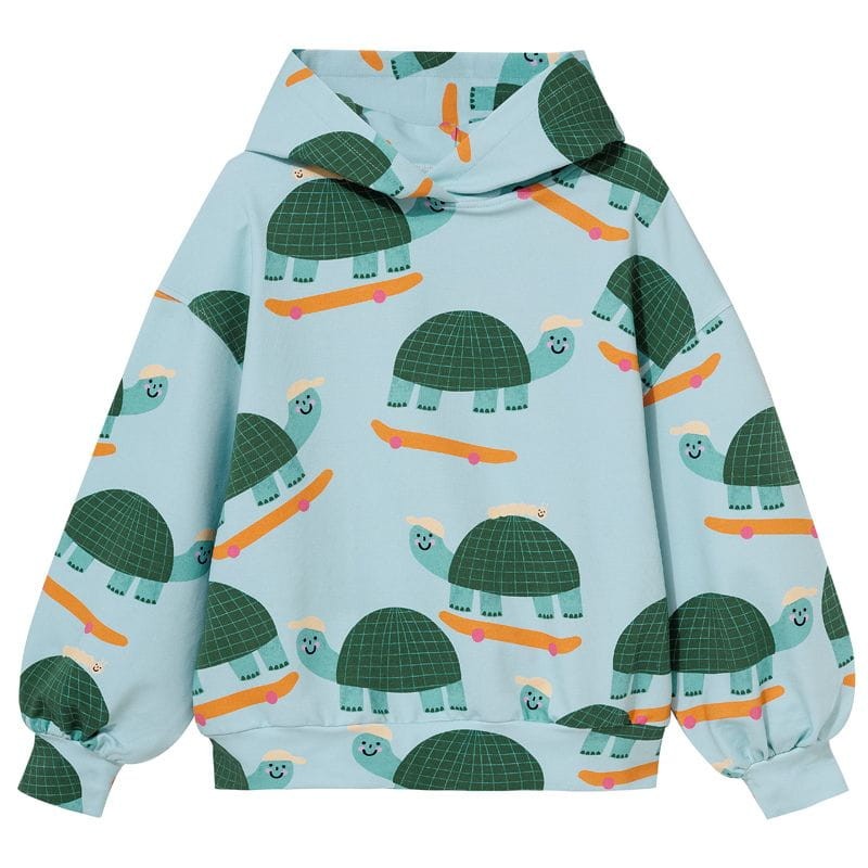 Oversized Hoodie KUKUKID BLUE TURTLES – widok z przodu