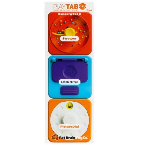 PlayTab Sensoryczne Kwadraty Zestaw 3 ze Zgarniaczem Kuleczek 12 m+ Fat Brain Toy Co FA488-5