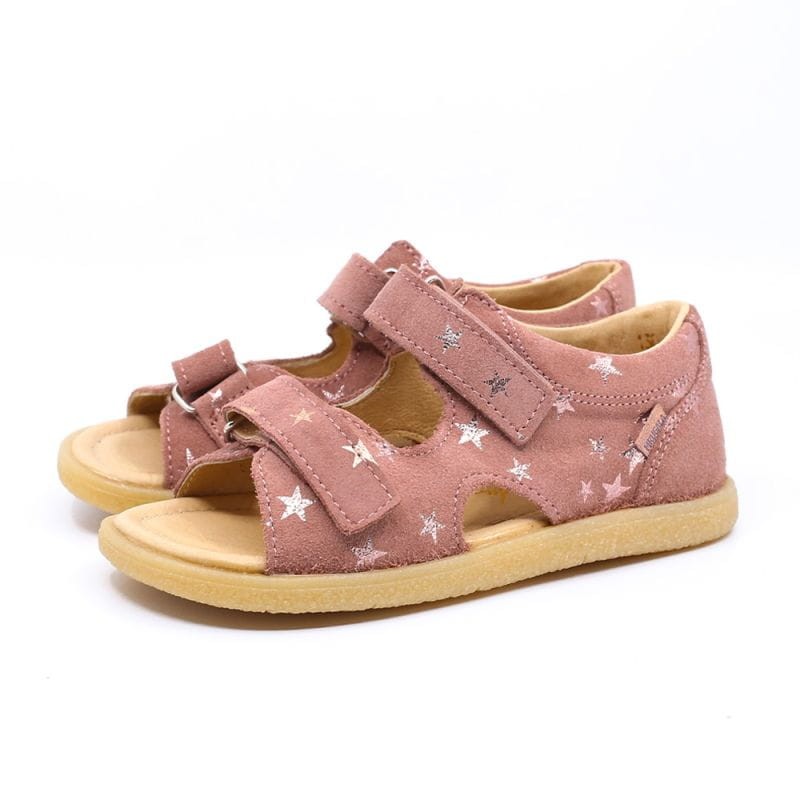 Sandały różowe z rzepami dla dzieci – model Mrugała rosa stars