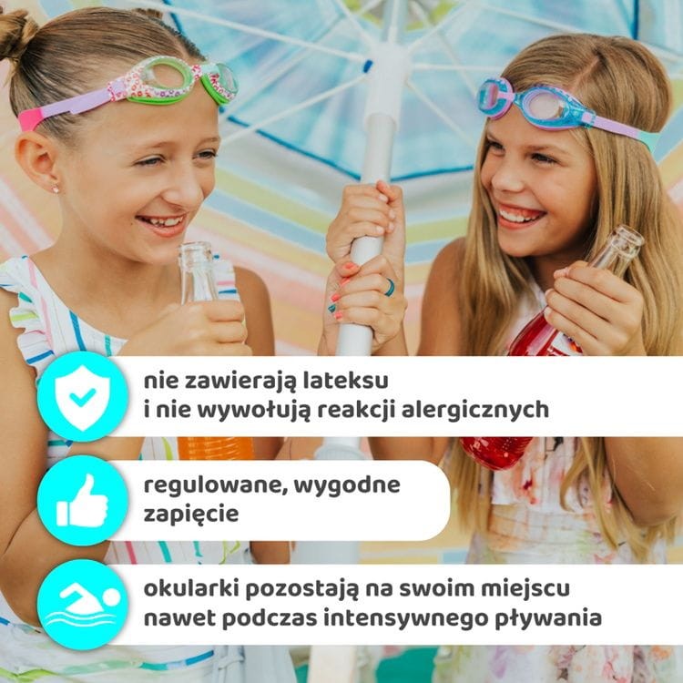 Stylowe okularki do wody dla dziewczynek – Aqua2ude 3+