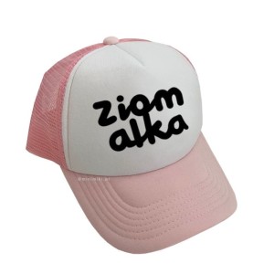 Czapka z daszkiem ZIOMALKA biało-różowa