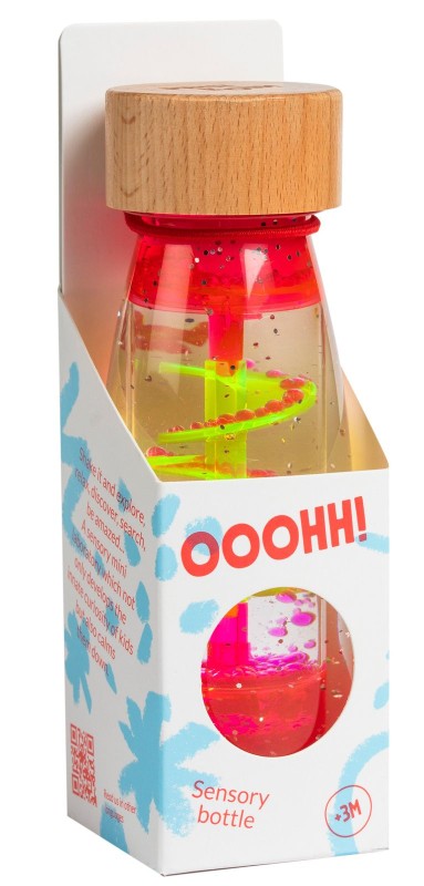 Petit Boum MOVE SPIRALA różowa – dwufazowa butelka sensoryczna dla dzieci