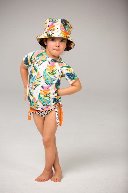 Kapelusz dziecięcy UPF50+ Moana z bawełny, na plaży
