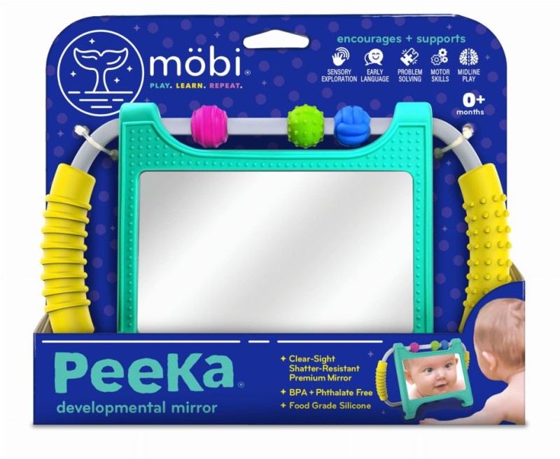 Lusterko Peeka Mobi z silikonowym stojakiem i koralikami