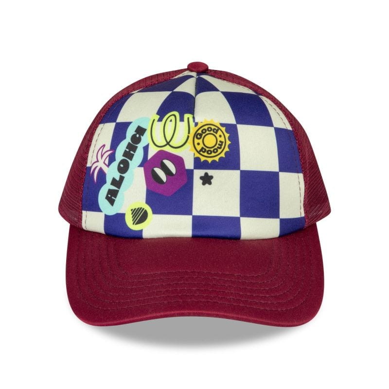 Czapka dziecięca z daszkiem Chessboard Small Kids Cap DASHKI – kolorowa czapka dla dzieci z regulacją obwodu