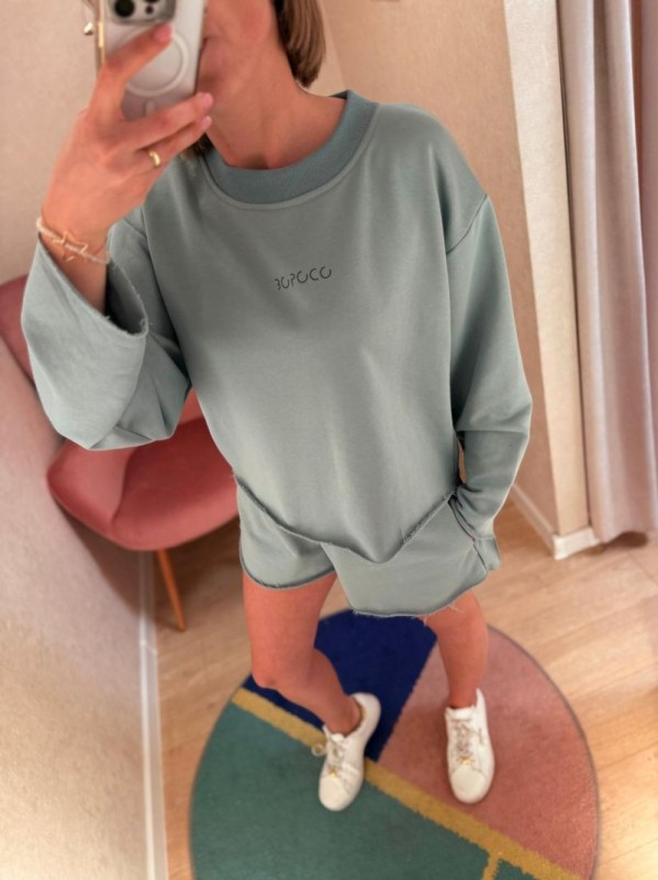 Bluza SUMMER miętowa Bopoco – damska bluza pastelowa z bawełny