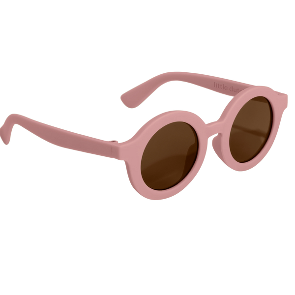 Okrągłe różowe okulary dziecięce na lato – Soft Pink
