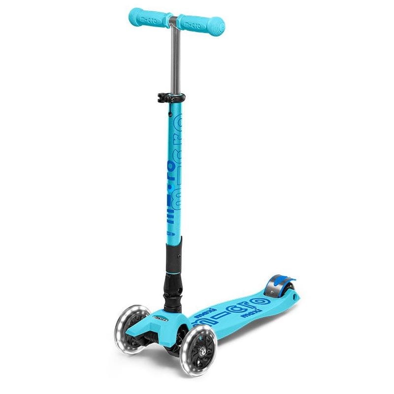 hulajnoga Maxi Micro Deluxe składana LED Bright Blue dla dzieci od 5 lat