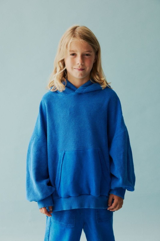 Dziecięca bluza Minikid INDYGO HOODIE z bawełny w kolorze indygo