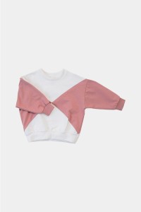Bluza 107 PANEL SWEATSHIRT PINK/ECRU