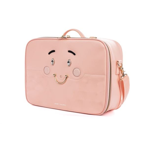 wnętrze mini walizki BFF Pink z kieszenią na zamek