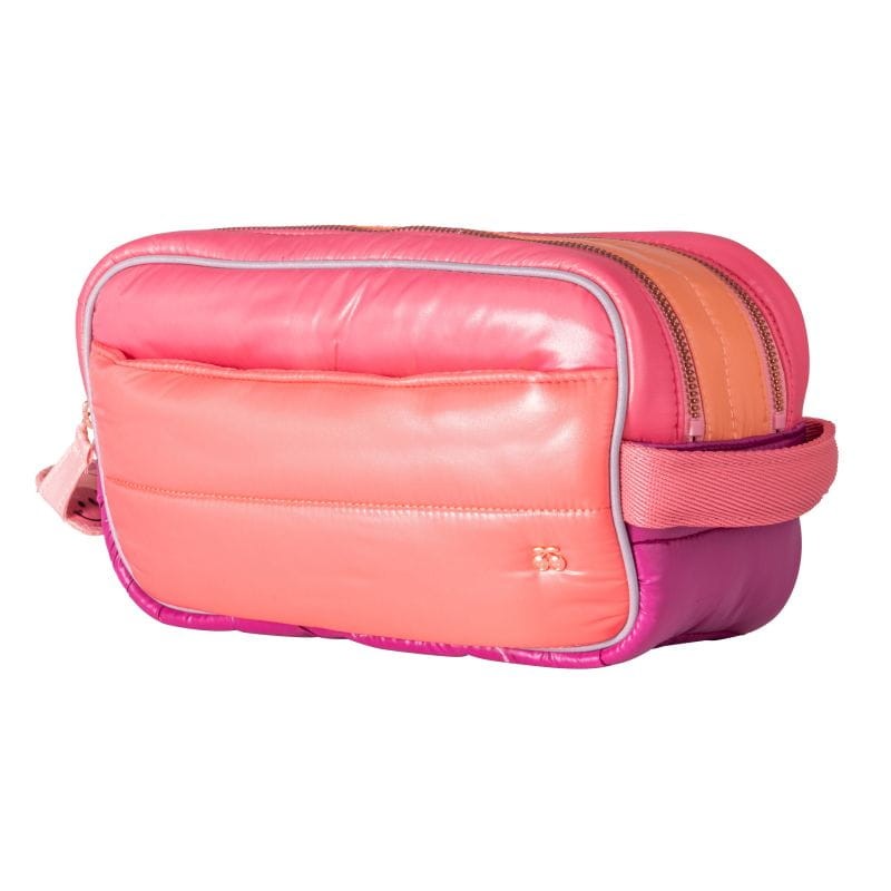 wnętrze kosmetyczki Puffer Pink – dwie przegródki
