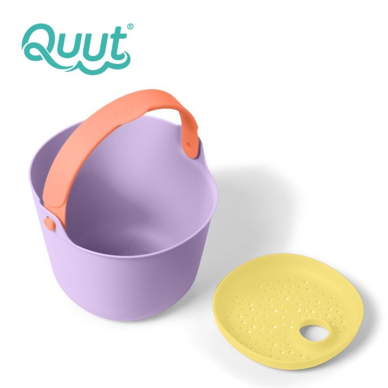 Wiaderko z sitkiem Bucki Lavender + Peach marki Quut dla dzieci 10m+
