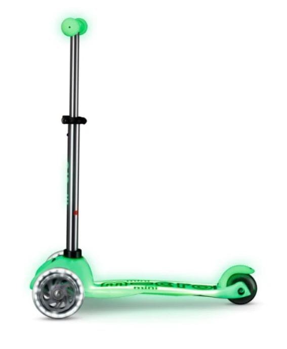 Micro hulajnoga dla dziecka – model Deluxe Glow LED zielony