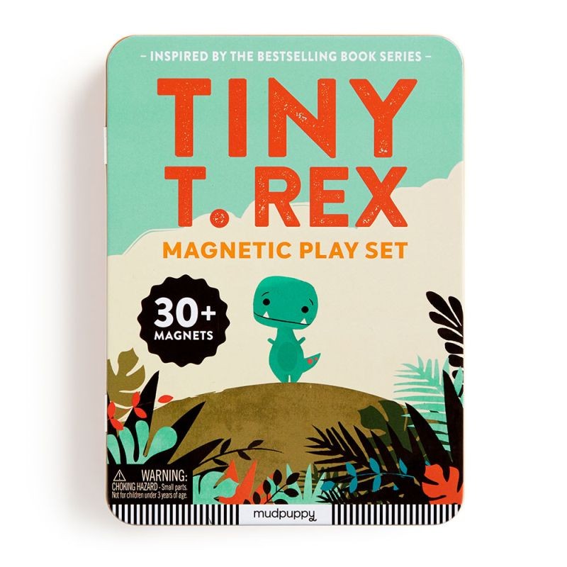 Dziecko bawiące się magnesami Tiny T.rex