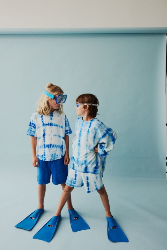 T-shirt dziecięcy unisex MINIKID – tie-dye blue