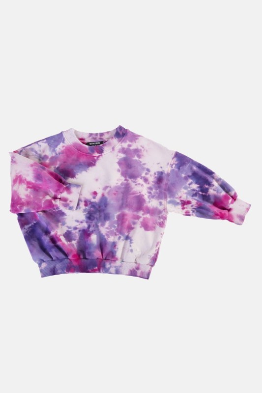 Bluza dziecięca SPLASH SWEATSHIRT Minikid fioletowo-różowa tie-dye