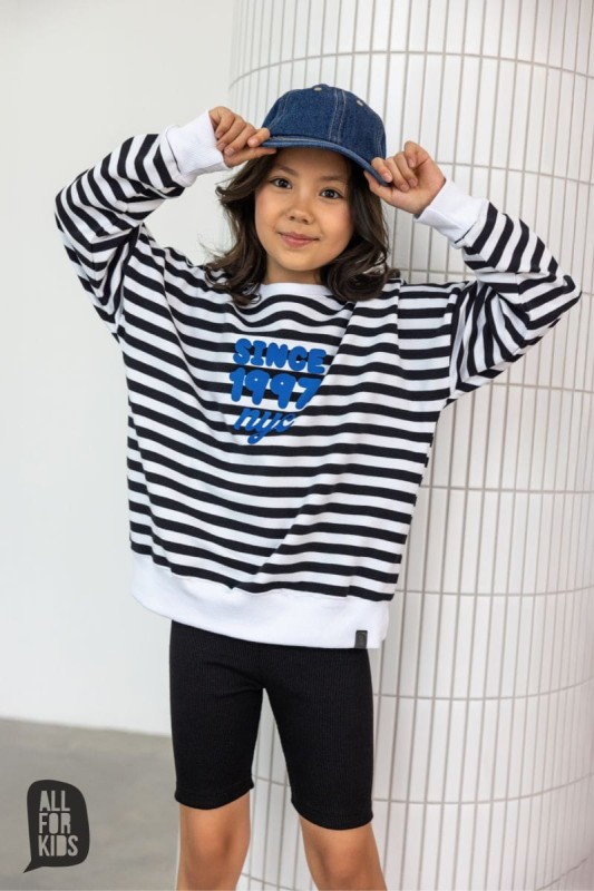 Dziewczęca bluza All For Kids biało-czarna NYC