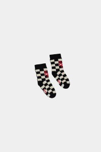 Skarpetki krótkie 603A CHECKED SOCKS BLACK