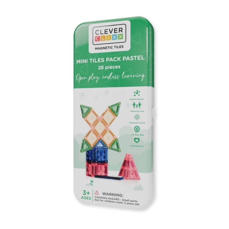 Klocki magnetyczne Cleverclixx 28 elementów w pastelowych kolorach