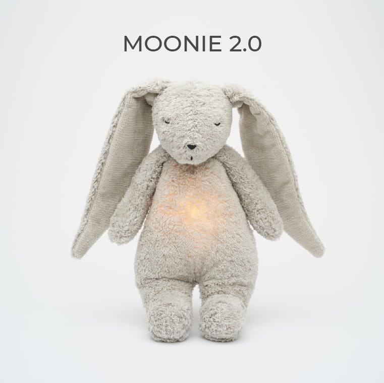 Szumiący króliczek Moonie Organic 2.0 Gray z lampką nocną
