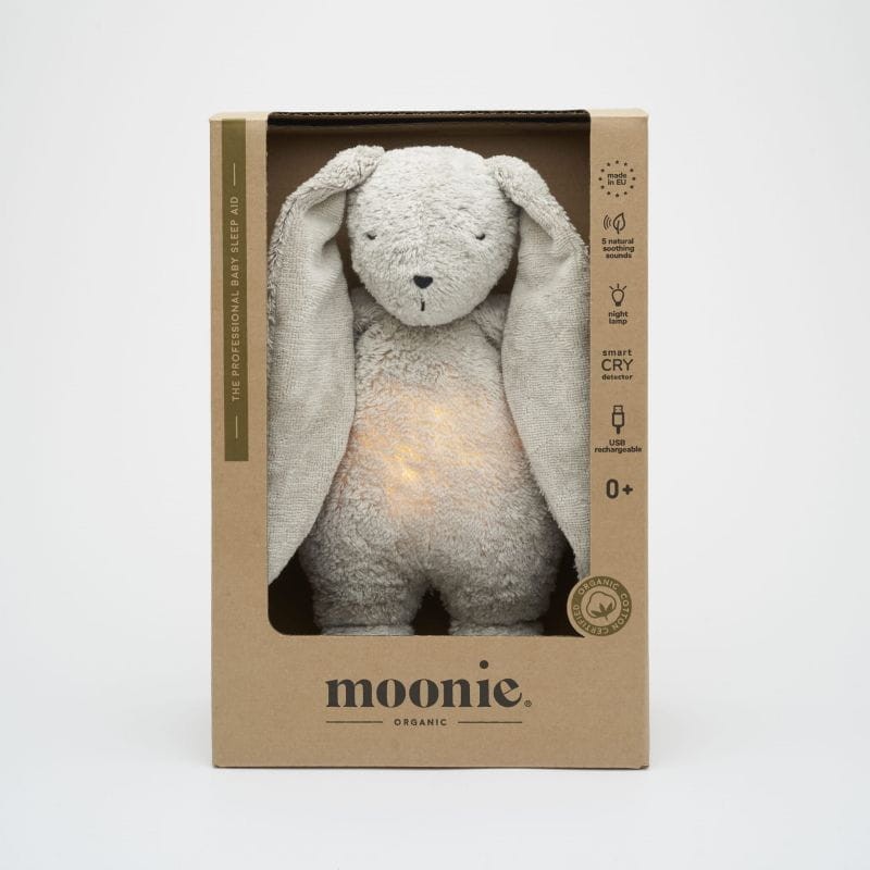 Zabawka szumiąca Moonie 2.0 – kolor szary, bawełna organiczna