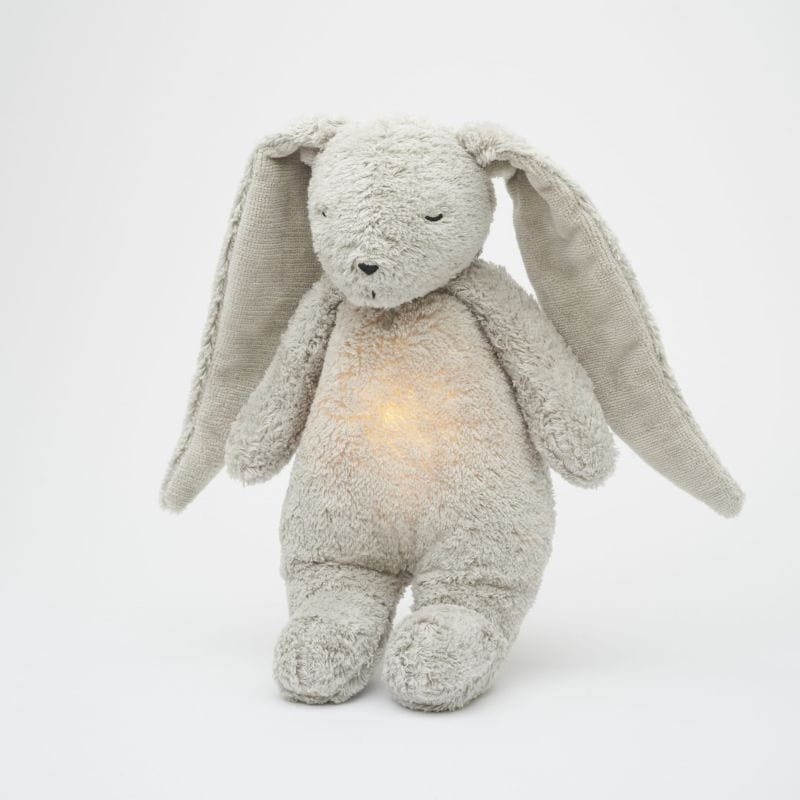 Lampka nocna LED w szumiącym króliczku Moonie szary