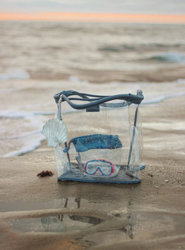 Torba na plażę z siatką na dole – idealna na ręczniki i zabawki
