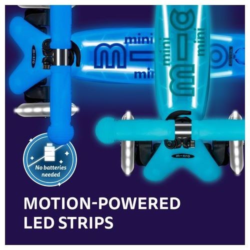 Hulajnoga Mini Micro Deluxe Glow LED Plus Glacier Aqua 2+ | Świecąca hulajnoga Micro