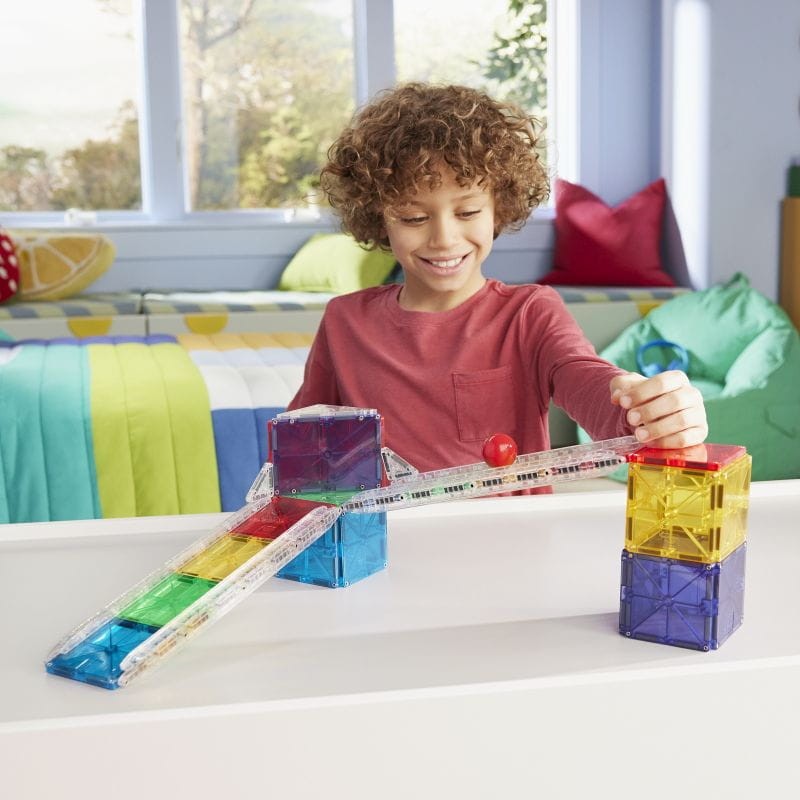 Zestaw konstrukcyjny z piłeczką i szynami – MAGNA-TILES Rail Racers