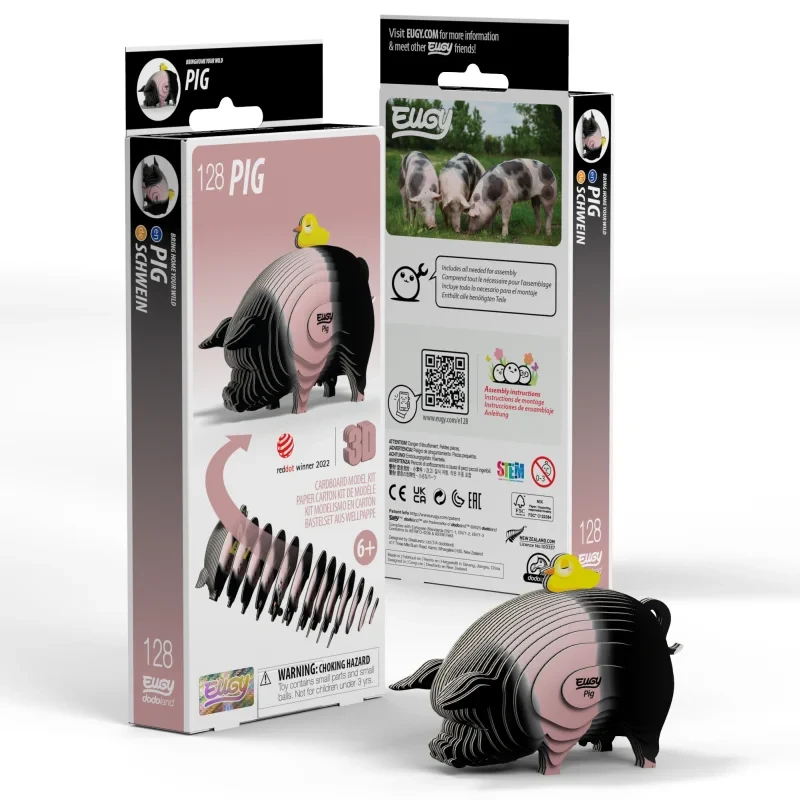 Figurka świnki siodłatej z układanki 3D Eugy