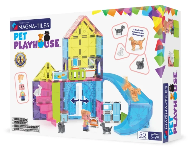 Klocki magnetyczne Pet Playhouse Magna-Tiles zestaw 50 elementów